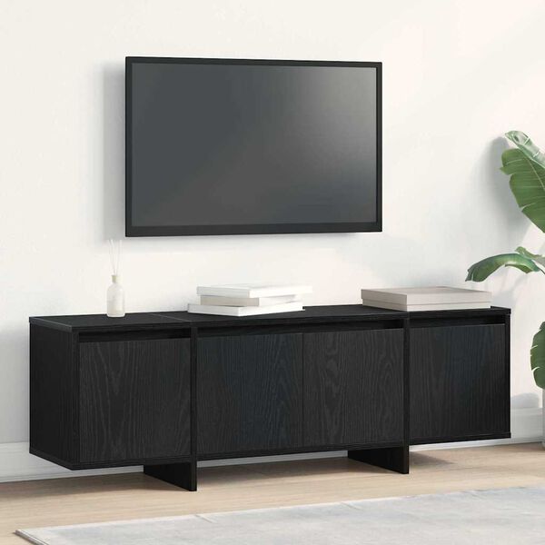vidaXL Meuble TV Ch&ecirc;ne noir 120 x 30 x 40,5 cm Bois d'ing&eacute;nierie