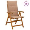 vidaXL Chaises de jardin inclinables 8 pc Naturel Bois d'Acacia Massif