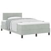 vidaXL Lit &agrave; ressorts avec matelas Gris clair 120 x 200 cm Velours