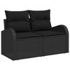 vidaXL Ensemble de canapé de jardin avec coussin 9 pcs Noir Poly rotin