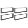 vidaXL &Eacute;tag&egrave;res cube murales 4 pcs Gris brillant 100x15x30 cm