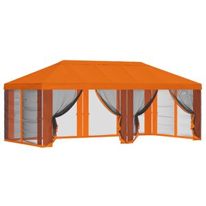 vidaXL Housse de tonnelle avec murs lat&eacute;raux 6 x 3 m Orange Polyester