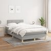 vidaXL Sommier &agrave; lattes de lit et matelas gris clair 120x190 cm tissu