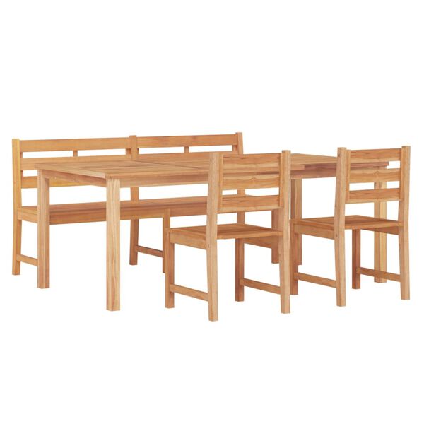 vidaXL Ensemble &agrave; manger de jardin 4 pcs Bois de teck massif