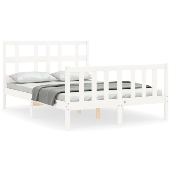 vidaXL Cadre de lit sans matelas blanc 120x200 cm bois de pin massif