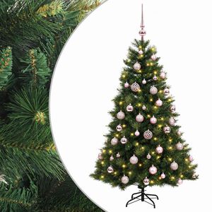 vidaXL Sapin de No&euml;l artificiel avec boules 120 cm 150 LED Blanc chaud