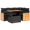 vidaXL Salon de jardin 5 pcs avec coussins noir r&eacute;sine tress&eacute;e