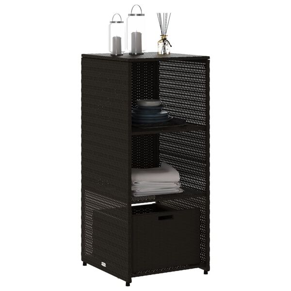 vidaXL Armoire de rangement de jardin noir 50x55x115 cm r&eacute;sine tress&eacute;e