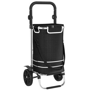 vidaXL Trolley de shopping Noir 36,5 x 46,5 x 100,5 cm Tissu Oxford