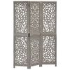 vidaXL Cloison de s&eacute;paration 3 panneaux Gris 120x165 cm Bois manguier