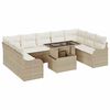 vidaXL Ensemble de canap&eacute; de jardin 10 pc Beige Poly rotin