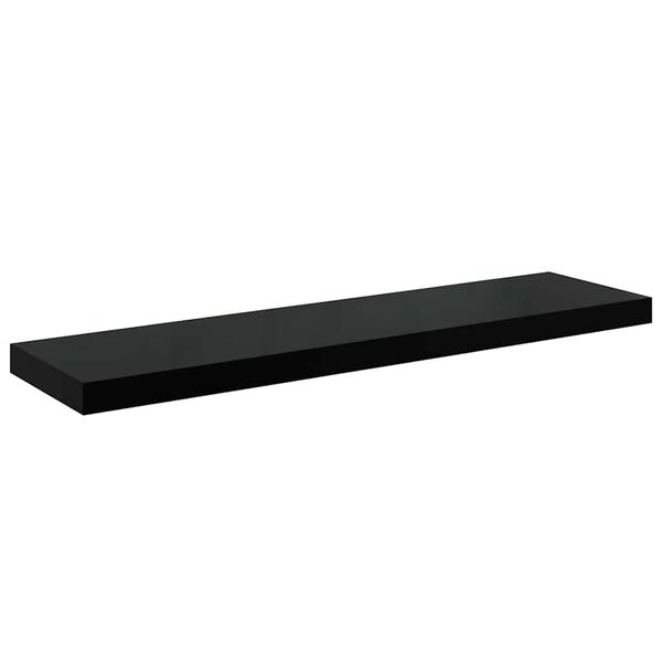vidaXL &Eacute;tag&egrave;re murale flottante Noir brillant 90x23,5x3,8 cm MDF