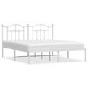 vidaXL Cadre de lit m&eacute;tal sans matelas et t&ecirc;te de lit blanc 180x200 cm
