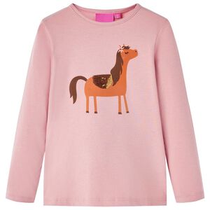 T-shirt enfants &agrave; manches longues rose clair 104