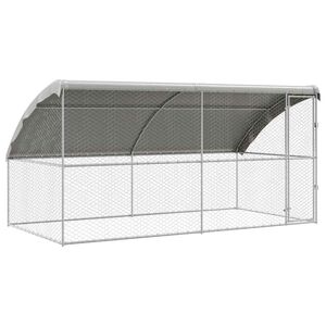 vidaXL Kennel pour Chiens 2 pcs Argent&eacute; 4 x 2 x 2 m Acier galvanis&eacute;