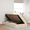 vidaXL Lit avec rangement et matelas Cr&egrave;me 90 x 190 cm Polyester
