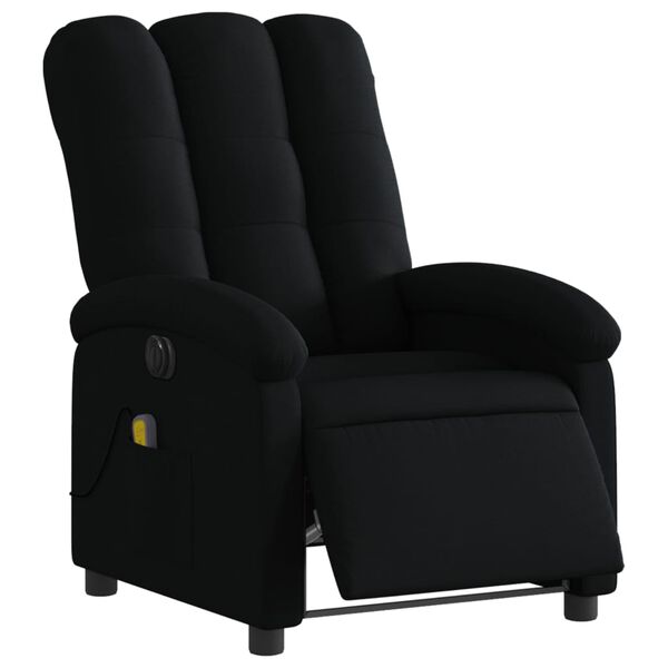 vidaXL Fauteuil de massage inclinable &eacute;lectrique Noir Tissu