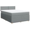 vidaXL Sommier &agrave; lattes de lit avec matelas Gris clair 140x200cm Tissu
