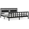 vidaXL Cadre de lit sans matelas noir 200x200 cm bois massif de pin