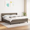 vidaXL Sommier &agrave; lattes de lit avec matelas Taupe 160x200 cm Tissu