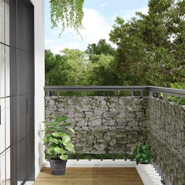 vidaXL &Eacute;cran d'intimit&eacute; de balcon aspect pierre 700x120 cm PVC