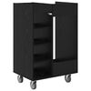 vidaXL Armoire de Golf avec roue Uni Ch&ecirc;ne noir 65 x 45 x 98 cm