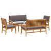 vidaXL Ensemble de canapé de jardin 5 pcs Marron 75 x 45 x 38cm