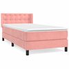 vidaXL Sommier &agrave; lattes de lit avec matelas Rose 90x190 cm Velours
