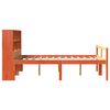 vidaXL Lit biblioth&egrave;que sans matelas cire marron 150x200cm bois massif