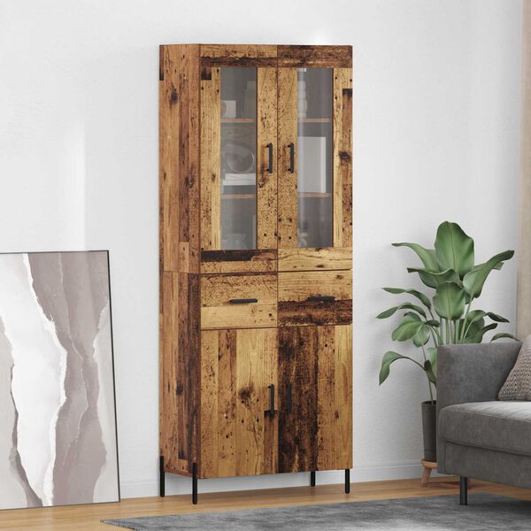 vidaXL Haut Armoire Bois Ancien 69,5 x 34 x 180 cm Bois d'ing&eacute;nierie
