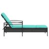 vidaXL Chaise longue avec coussin Noir 63 x 200 x 81 cm R&eacute;sine tress&eacute;e (&Eacute;tats-Unis uniquement)
