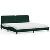 vidaXL Lit avec matelas vert fonc&eacute; 200x200 cm velours