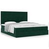 vidaXL Cadre de lit ottoman avec matelas vert fonc&eacute; 160x200 cm velours