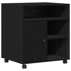vidaXL Support d'imprimante Ch&ecirc;ne noir 60 x 50 x 67 cm