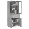 vidaXL Buffet haut Gris b&eacute;ton 69,5x34x180 cm Bois d'ing&eacute;nierie