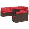 vidaXL Ensemble de canap&eacute; de jardin 9 pc Marron Poly rotin