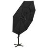 vidaXL Parasol de jardin &agrave; 4 niveaux avec m&acirc;t en aluminium noir 3x3 m