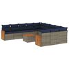 vidaXL Ensemble de canap&eacute; de jardin 12 pcs avec coussins gris r&eacute;sine tress&eacute;e