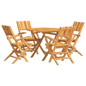 vidaXL Ensemble &agrave; manger de jardin 5 pcs Bois de teck massif