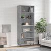 vidaXL Buffet gris b&eacute;ton 69,5x32,5x180 cm bois d'ing&eacute;nierie