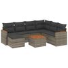 vidaXL Salon de jardin 8 pcs avec coussins gris r&eacute;sine tress&eacute;e