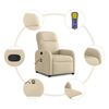 vidaXL Fauteuil de massage inclinable Cr&egrave;me Tissu