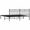 vidaXL Cadre de lit métal sans matelas avec tête de lit noir 183x213cm