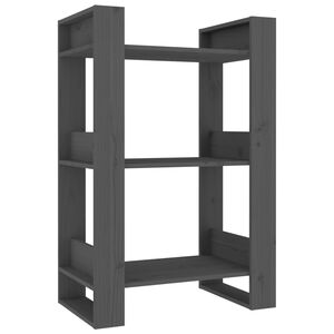 vidaXL Biblioth&egrave;que/S&eacute;parateur de pi&egrave;ce Gris 60x35x91 cm Pin massif
