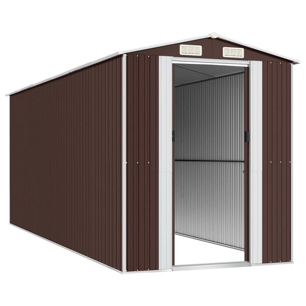 vidaXL Abri de jardin Marron foncé 192x523x223 cm Acier galvanisé