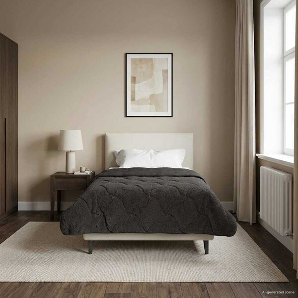 vidaXL Duvet d'hiver Matelass&eacute; Anthracite 135 x 200 cm