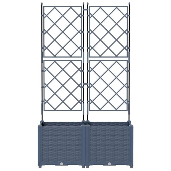 vidaXL Cache-pot de jardin 2 pcs Gris 80 x 40 x 143 cm Plastique