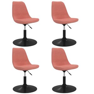 vidaXL Chaises &agrave; manger pivotantes lot de 4 Rose Velours