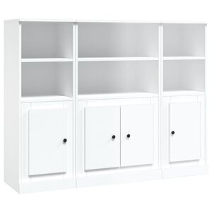 vidaXL Buffets 3 pcs blanc bois d'ing&eacute;nierie