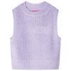 Gilet pull-over tricot&eacute; pour enfants lilas clair 104
